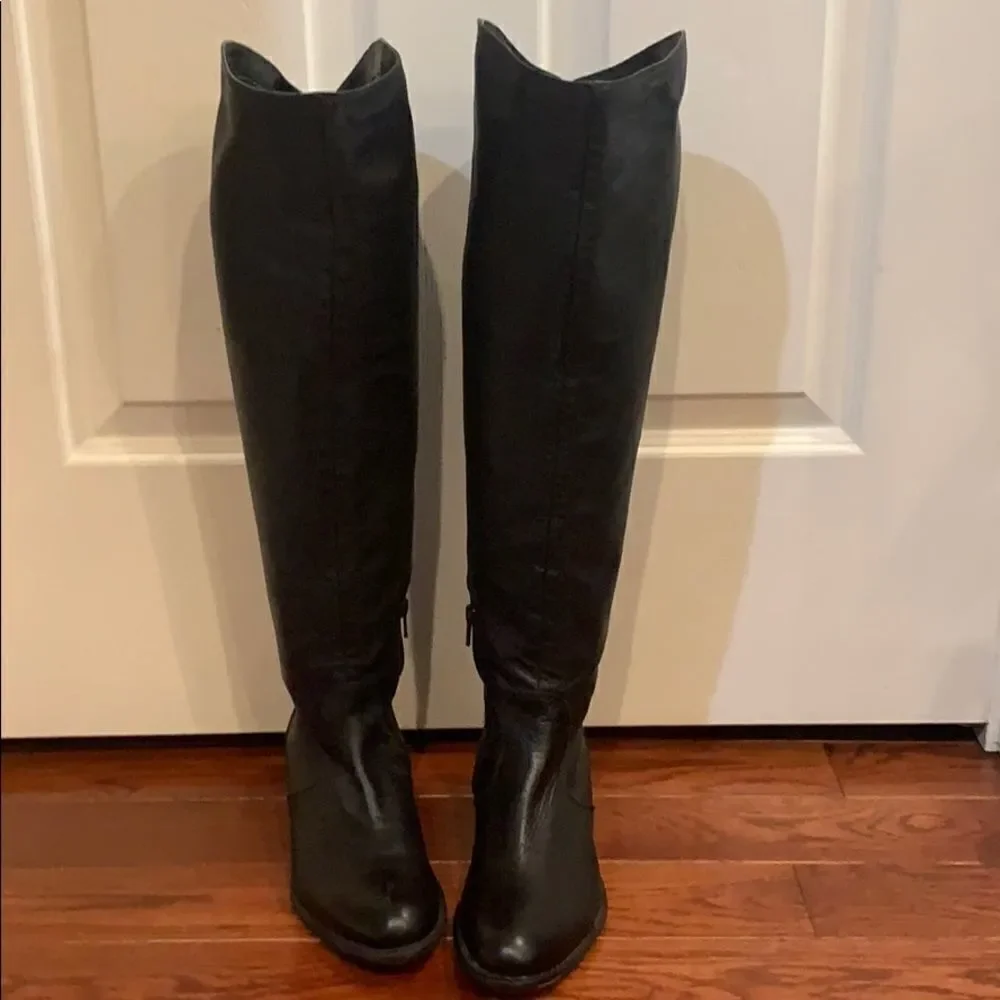 Eden Shoes black leather Over The Knee back buckle EU 37 Italy